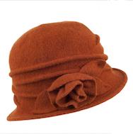 Boiled Wool Cloche with Rosette
