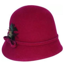 Load image into Gallery viewer, Molly - Wool Felt Cloche w Feather
