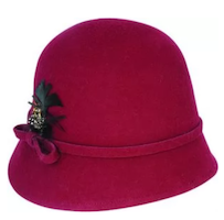 Molly - Wool Felt Cloche w Feather