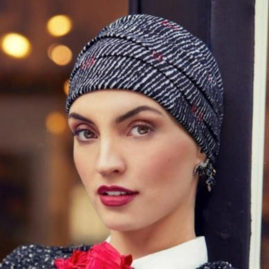 Boho Ruby Sky Turban / 7302 Black, White & Red
