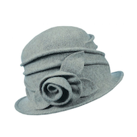 Load image into Gallery viewer, Boiled Wool Cloche with Rosette