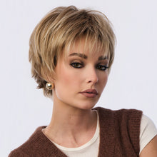 Load image into Gallery viewer, Woman wearing the "Codi" wig by Rene of Paris and a brown sleeveless sweater over a white shirt.