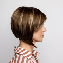 Load image into Gallery viewer, Side view of young woman wearing the "Codi" wig in "iced mocha" by Amore.