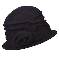 Load image into Gallery viewer, Boiled Wool Cloche with Rosette