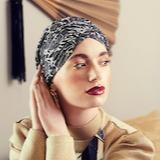 Boho Sapphire Turban / 7533 Floral Woods